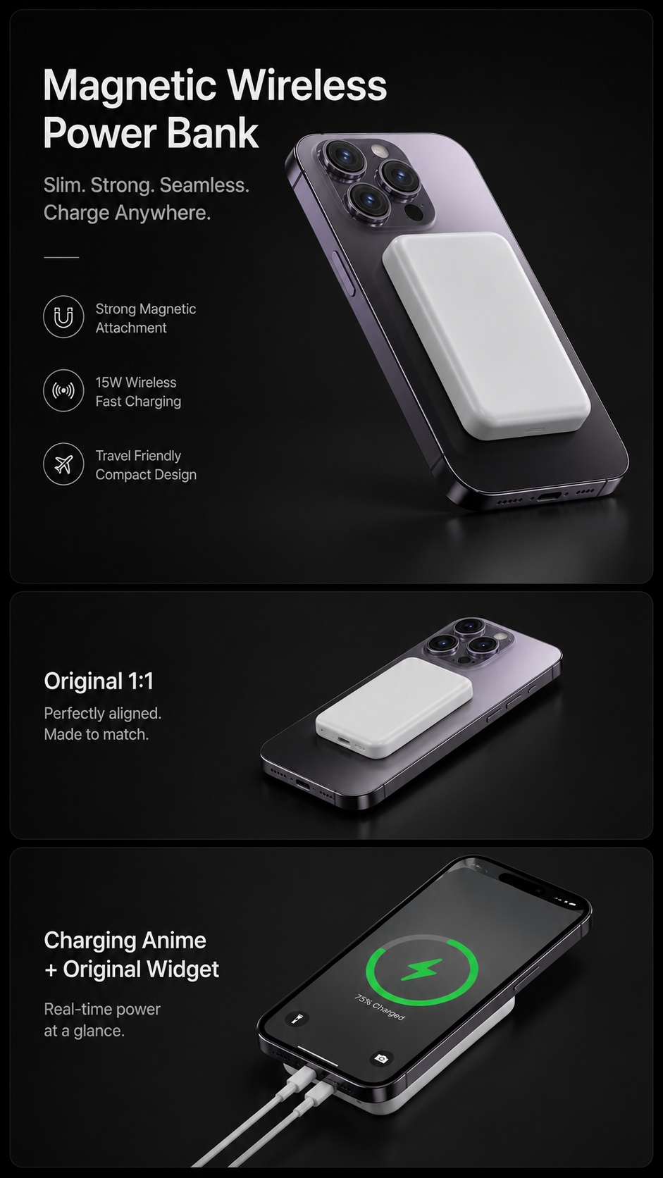 Slate — Slim Magnetic Power Bank